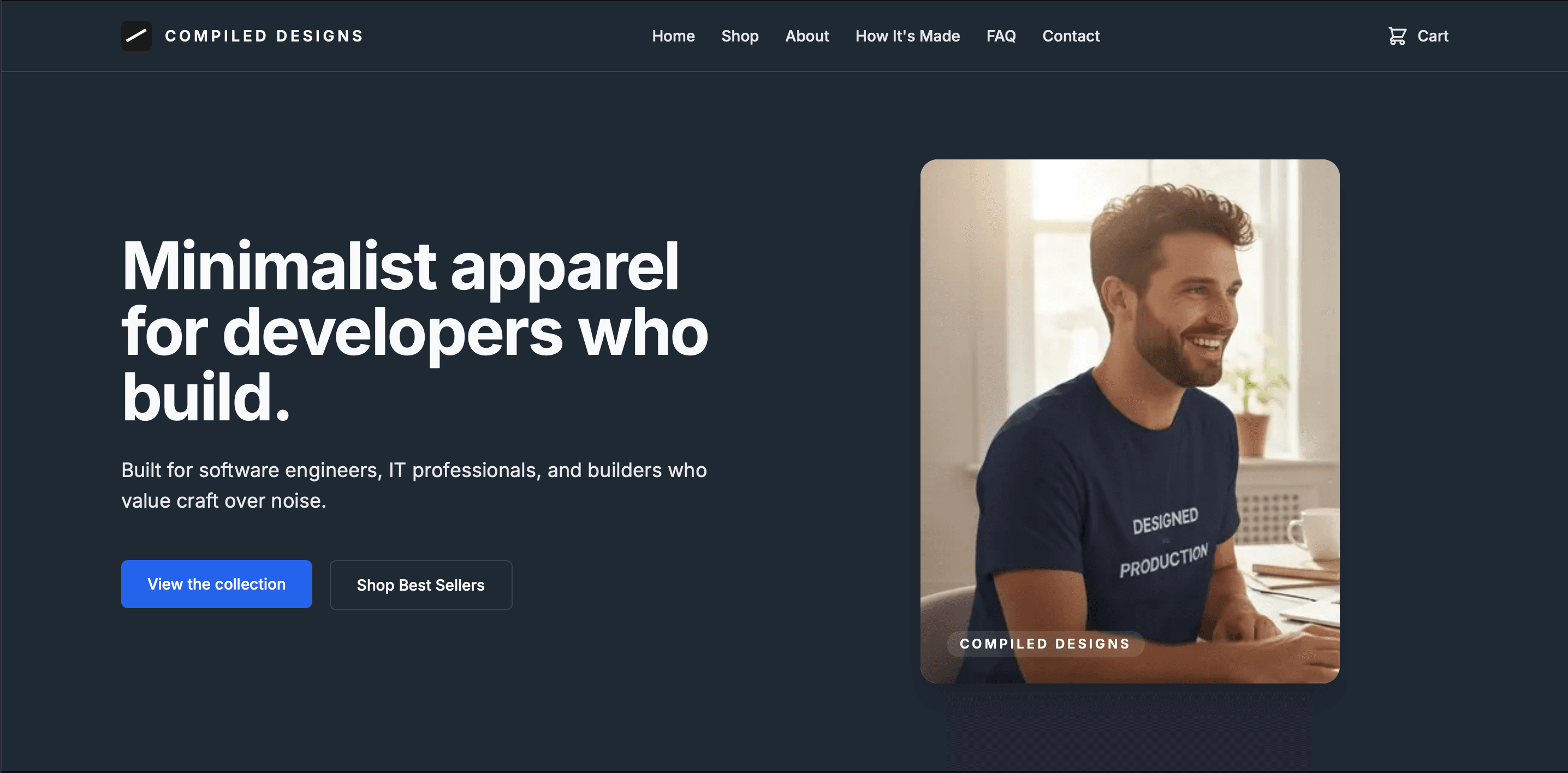 Compiled Designs website homepage