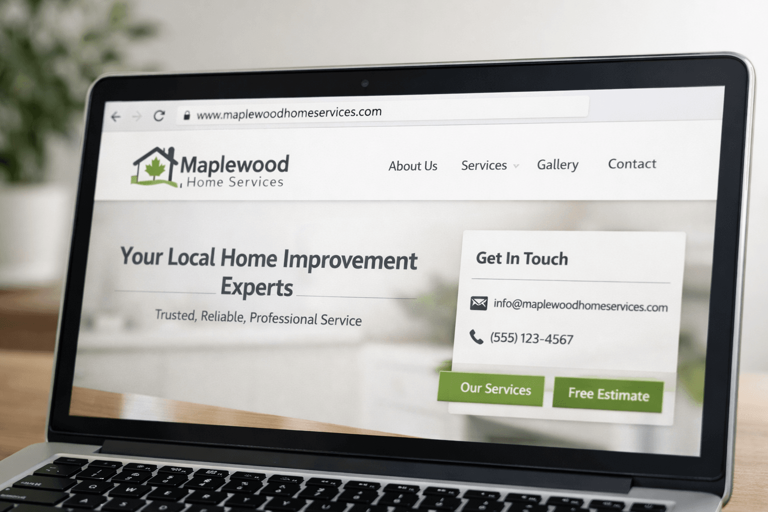 Professional website example for small businesses