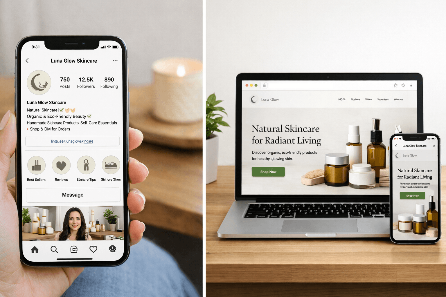 Website and social media showcase