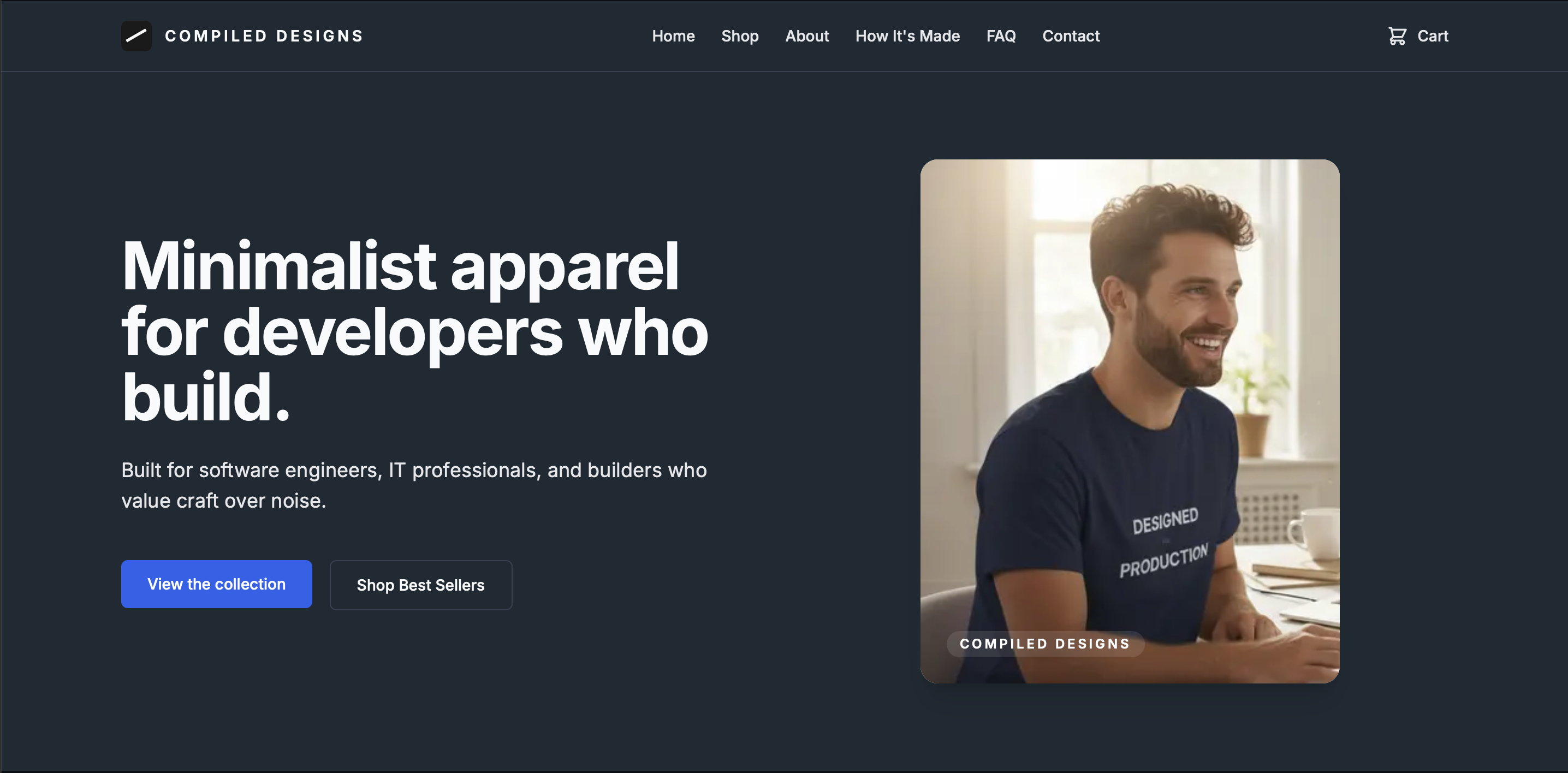 Compiled Designs website homepage