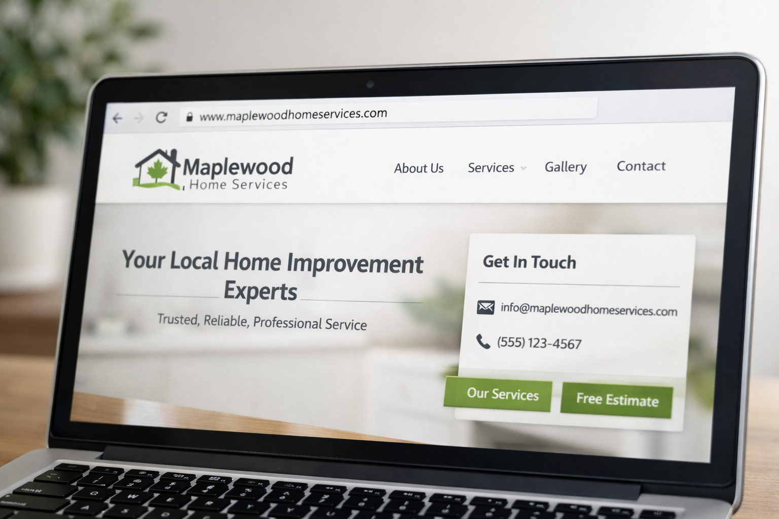 Professional website example for small businesses